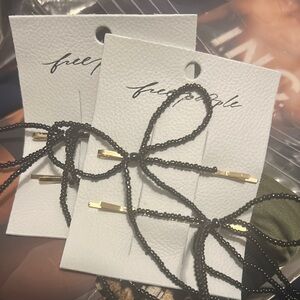 Free People Elegant Gold and Black Bow Hair Pins